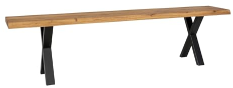 möbelando Sitzbank >Toulon< in Braun, Eiche-Massiv - 32x46x180cm (BxHxT)