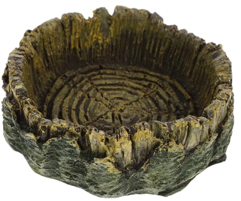 WOONEKY Tier Wasserschale Reptilien Wurm Futterstation Terrarium Wasserschale Schildkröten Futterschale Reptilien Wasserbehälter Dekorative Reptilienschale Reptilien Wasserschale