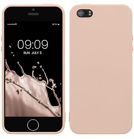 kwmobile Housse Compatible avec Apple iPhone SE (1.Gen 2016) / iPhone 5 / iPhone 5S Coque - Housse de téléphone Protection Souple en Silicone - Coconut Swirl