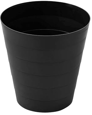 Sinoba Corbeille à papier 6105 - En plastique - Idéale pour chambre d'enfant, bureau, cuisine - Hauteur : 25 cm - 9 l - Noir