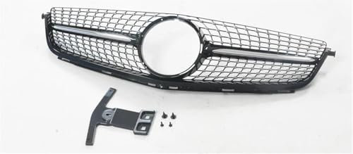 DZSYANJIASM Front Nieren Kühlergrill Für Mercedes Für Benz W204 C63 AMG Nur 2012-2014 Silber/Schwarz Auto Obere Stoßstange Haube Mesh Grid Kit Front Kühlergrill Vorderen Grill(Schwarz)