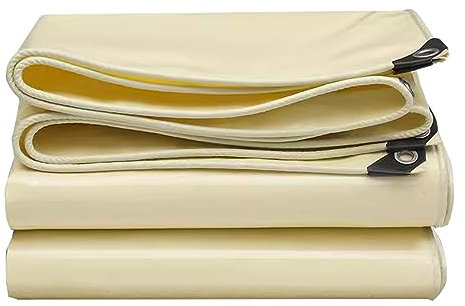 Bâche en PVC beige robuste de 3 x 6 m d'épaisseur pour serre, balcon et jardin, imperméable et durable