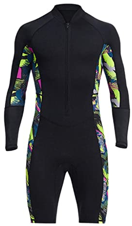 LeeQinersw Muta Da Uomo 1,5 Mm Shorty Pantaloncini in Neoprene Zip Frontale Costumi Da Bagno per Nuoto Canoa Dive Skin Diving Surf Acqua Fredda, XXL