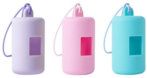 SLSON Dog Poop Bag Holder, Soft Plastic Lightweight Dog Poop Bags Holder Leash Attachment Portable Dispenser for Travel, Walking, Park and Outdoor, Pet Walking Accessory 3 Pack