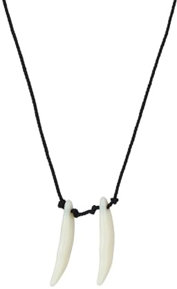 AITURINAN Facilier Costume Acrylic Shark Tooth Wolf Teeth Necklace for Tribal Wizard Witch Halloween Costume Cosplay Men Women