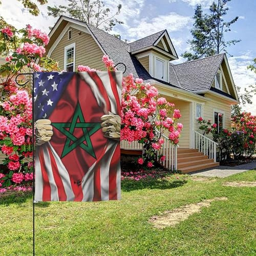 Bandera de Marruecos de doble cara, 28 x 40 pulgadas, decoración para exteriores