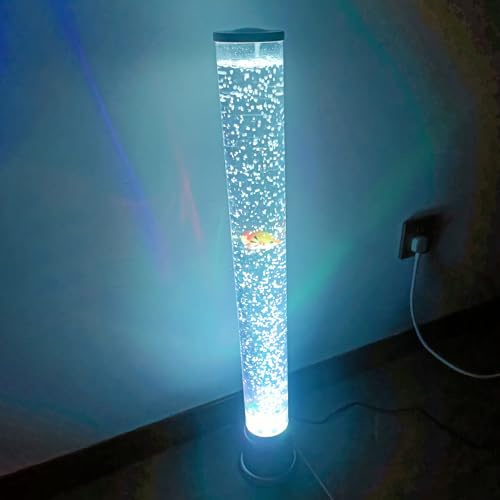 FHRKA Lámpara de Lava de pez Burbuja Sensor LED Tubo de Burbujas Luz 7 Cambio de Color Acuario Pecera Lámpara de Estado de ánimo Regalo