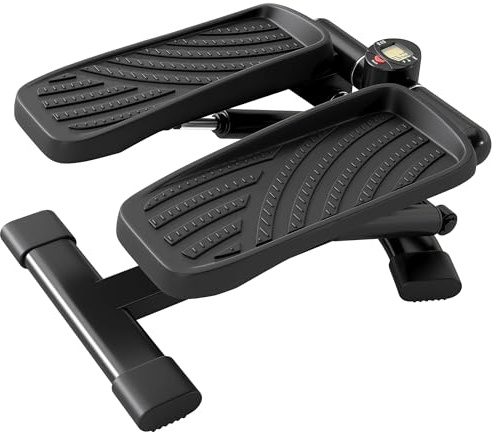 SPORTNOW Mini Stepper Fitness, Stepper Disque de Torsion de la Taille 2 en 1 pédales antidérapantes surdimensionnées, écran LCD, Hauteur réglable, 100 kg, pour la Maison Gym Aucun Assemblage requis