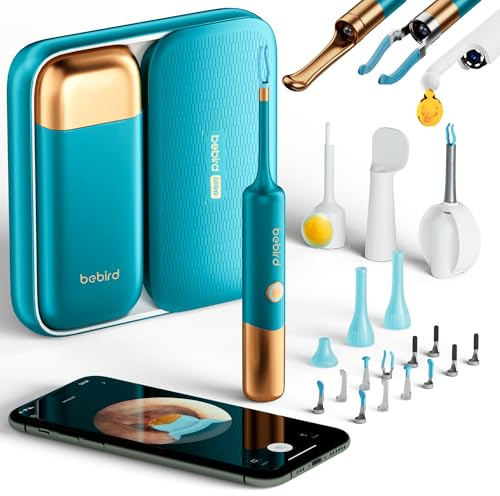 Bebird Earsight Ultra Rimuovi cerume con WiFi 5G e otoscopio HD 1080P, pulitore auricolare flessibile con fotocamera e 30 punte di ricambio, contagocce per la rimozione del cerume per adulti