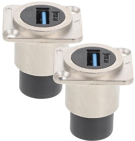 GANAZONO USB Durchgangsanschluss Metall PC Anti UV 2 Stück für Schottwand Hutschienenmontage kompatibel mit USB 2.0