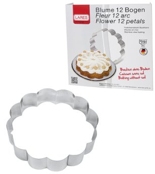 LARES Edelstahl-Tortenring Blume 12 Bogen Edelstahl rostfrei 27 cm