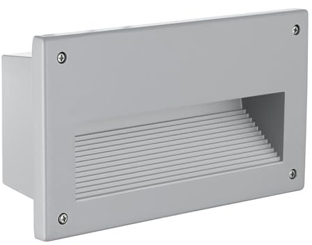 EGLO Außen-Einbauleuchte Zimba, 1 flammige Außenleuchte | Wand-Einbaulampe aus Aluguss und Glas, Farbe: Silber, weiß, Fassung: E14, IP44