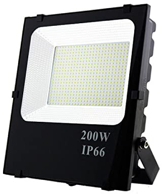 LEDUNI ® Foco Proyector LED Exterior 200W IP65 Impermeable Luz Blanca Fría 6000K Angulo 120
