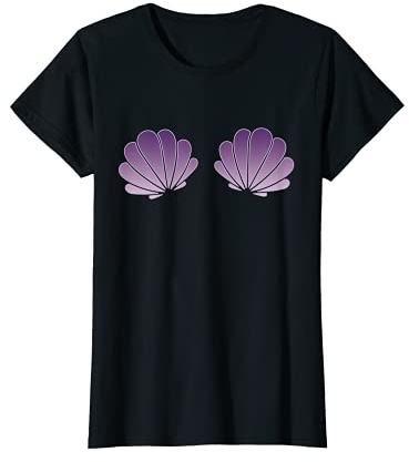 Damen Lila Meerjungfrau Muschel T-Shirt