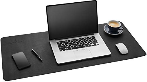 Gallaway Leather Alfombrilla de Escritorio de Cuero – Alfombrilla de Ratón y Escritorio 91,5 x 43 cm – Protector de Escritorio Antideslizante para Oficina – Accesorio de Escritorio (Negro)