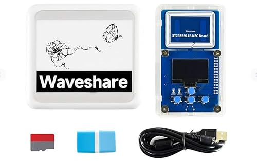 Waveshare 4.2inch Passive NFC-Powered e-Paper Evaluation Kit Comes with ST25R3911B NFC Board TF Card NFC Reader Wireless Powering and Data Transfer