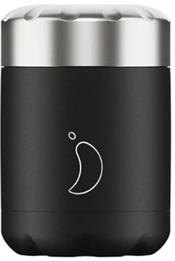 Chilly's Food Pot - Leak-Proof, Premium Stainless Steel Reusable Food Container - Double-Walled Insulated for Hot or Cold Lunch Storage - Black - 300ml