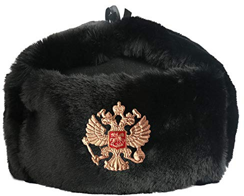 BZNOO Herren Winter Fliegermütze Warme Bomberhüte Frauen Männer Sowjetisches Abzeichen Russland Uschanka Pilotenhut Winddichte Ohrenklappenmütze Ski Cap