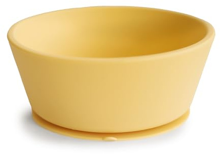 mushie Tazón de Silicona para Niños | con Ventosa Antideslizante | Accesorios de Aprendizaje para Bebés y Niños Pequeños | Sin BPA | Resistente al Lavavajillas y al Microondas | Daffodil