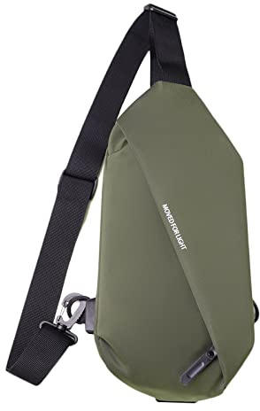 FANDARE Ultraleicht Brusttasche Sling Rucksack mit USB-Ladeanschluss Daypacks Herren Damen Schultertasche Umhängetasche für Outdoor Sport Wandern Radfahren Reisen Wasserdicht Polyester Grün