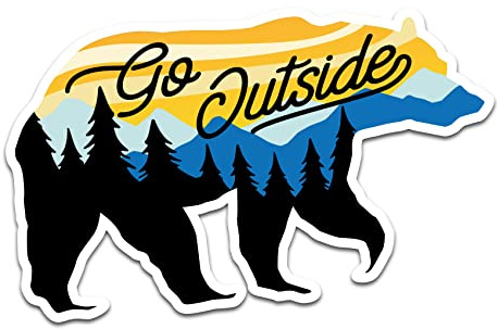 Nature Aufkleber Outdoor Abenteuer Wandern bergsteigen Camping Sticker für Gitarre Laptop Auto Fahrrad Wasserflasche wetterfest R181 (08 Go Outside)