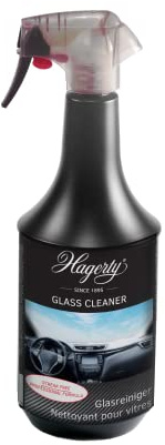 Hagerty Glass Cleaner - Glasreiniger bei hartnäckigem Schmutz - Fensterreiniger für streifenfreie Gläser & mit Abperleffekt - Scheibenreiniger für alle Glas- & Spiegelflächen - 1 Liter