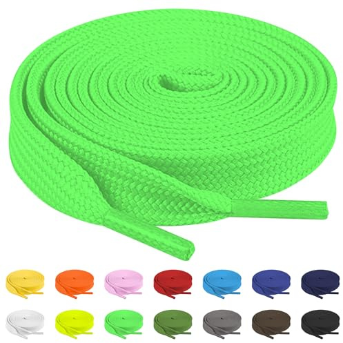 TBOC Schnürsenkel Flach, Reißfeste Schuhbänder für Sneaker, Sportschuhe, Wanderschuhe & Arbeitsschuhe, 8 mm Breite Ersatz-Shoelaces für Damen & Herren