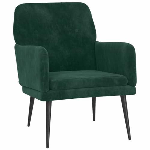 vidaXL Sessel Relaxsessel Relaxstuhl Loungesessel Polstersessel Wohnzimmersessel Lesesessel Fernsehsessel Polsterstuhl Dunkelgrün 62x79x79cm Samt