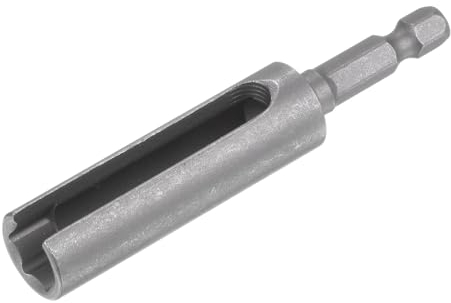 QUARKZMAN Llave de Vaso de Tuerca Hexagonal de 10 mm y 80 mm de Largo con Adaptador de Punta de Destornillador de Extensión Ranurada, Vástago Hexagonal de 1/4 Cr-V