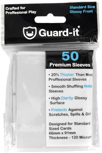 Guard-it - 50 fundas para cartas coleccionables de tamaño estándar, color blanco mate, protectores de mazo premium para Pokemon, Magic The Gathering y Lorcana