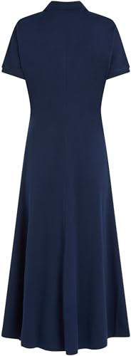 Tommy Hilfiger Donna Abito a Polo Lyocell Lunghezza Midi, Blu (Dark Night Navy), S