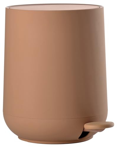 Zone Denmark Nova avfallsbehållare för badrummet, kosmetikabinge, avfallsbehållare för badrummet, diameter 20,5 cm, höjd 23,5 cm, kapacitet 3 liter, Mandarine