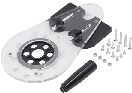 JDQTPOET Universal Router Base Set, Router Base Table Insert Plate,Acrylic ABS Router Guide Accurate Cutting, Adjustable Stable Router Guide Attachment for Trimming Carving