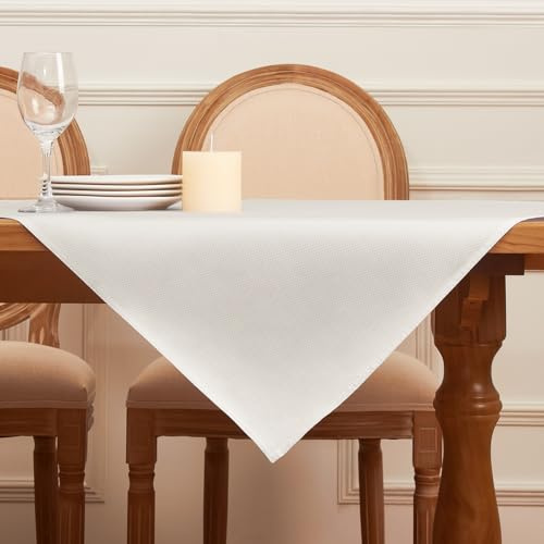 Softalker Tischdecke Outdoor 100x100 cm quadratisch Abwaschbare Tischdecken Jacquard Geometrischem Tischtuch beige Table Cloth Deko für Draußen Camping Garten Geburtstag Frühling Party Fest Ostern