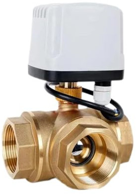LIUCH 1/2 3/4 1 1-1/4 1-1/2 3-Wege IP65 wasserdichter motorisierter Kugelhahn 3-Draht 2 Steuerung T/L Typ Messing elektrischer Kugelhahn(3/4,L Type_24VDC)