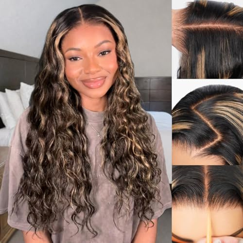 Pelucas de cabello humano sin pegamento, prearrancadas, precortadas, 6 x 5, encaje frontal, peluca de cabello humano de 200 % de densidad, cabello humano suelto con cierre de onda profunda, pelucas de