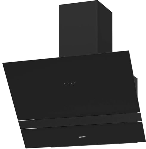 Oranier Kopffrei-Umluft-Wandhaube 75 cm - schwarze Dunstabzugshaube LED Anzeige weiß - Kopffreihaube mit 3 Leistungsstufen - Touch-Control - ALIS75S2