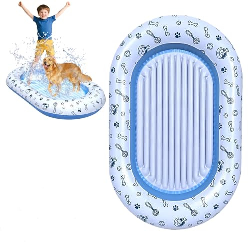 Hyran Bouée de piscine pour chien, jouet aquatique, piscine pour grands chiens, radeau flottant gonflable, lit flottant pour animaux de compagnie pour jeux d'eau en plein air