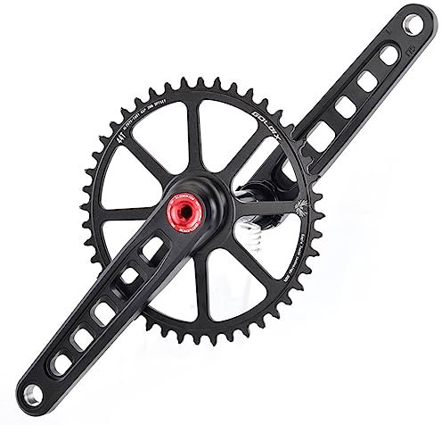 Fahrrad Kurbel Garnitur, Hohle integrierte Rennrad-Kurbelgarnitur, 165/170/172,5/175 mm, Fahrrad-Kettenblatt mit 40/42/44/46/48 Zähnen, langlebiges Kurbelarmset aus Aluminiumlegierung, GXP-Kurbel mit