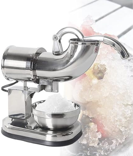 Raspador De Hielo EléCtrico, MáQuina Trituradora De Hielo Con Recipiente De Acero Inoxidable, MáQuina Para Hacer Conos De Nieve, Capacidad De 180 Kg/H, 1400 Rpm, Para CóCteles, Helados