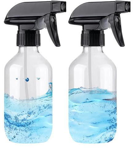 Lot de 2 flacons pulvérisateurs vides en verre | Buse réglable de 300 ml pour brume | multifonction pour et outil de nettoyage pour la maison et le studio