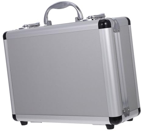 Vaguelly Caja De Almacenamiento De Herramientas De Mano Organizador De Herramientas Hogar Color Plata Cierre De Combinación y Taller