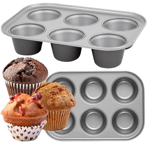 STORM TRADING GROUP 6 Cup Jumbo Muffin Tin Dishwasher & Oven Safe | Cupcake Pan Large Muffin Tray Non-Stick for Muffins, Bakeware & Cupcakes