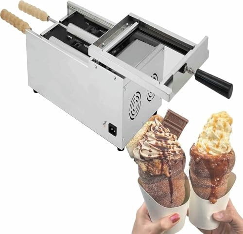 Chimney Cake Oven - Electric Bread Roll Maker with Adjustable Temperature and Removable Drip Tray for Home and Commercial Use
