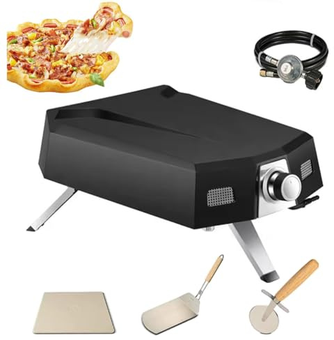 Four à pizza à gaz commercial avec support et pierre pour intérieur ou extérieur, maison, restaurant, jardin, camping