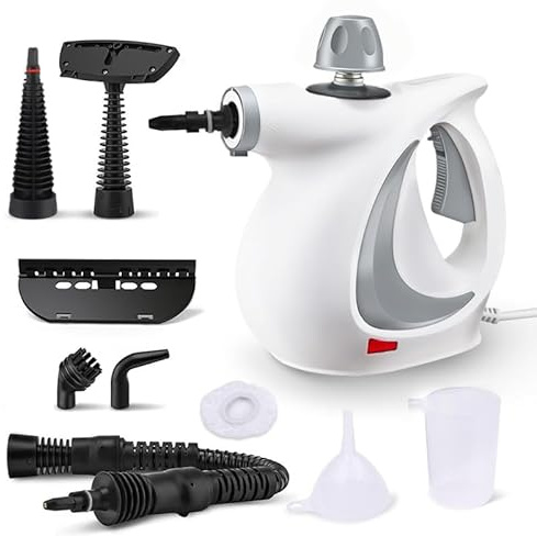 Handheld Steam Cleaner, Multi-functional Portable Steam Cleaner With 9 Accessories,3-Min Heat-up and 1050W, Steam Cleaner Handheld with Child Lock for Floor, Car, Sofa, Window, Tile