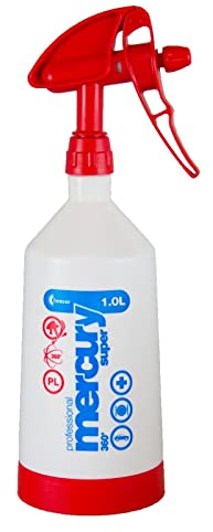 Kwazar - Botella pulverizadora Mercury Super Pro+ con sistema 360 y cabezal pulverizador de doble acción rojo, 1 l