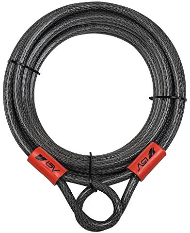 BV Heavy-Duty 30FT Security Cable Lock with Loops - 10mm (3/8 Inch) Cut-Resistant Braided Steel Cable - Versatile & Weatherproof - Bike Lock Cable, Security Chain for Padlock, Chain Lock, Wire Lock