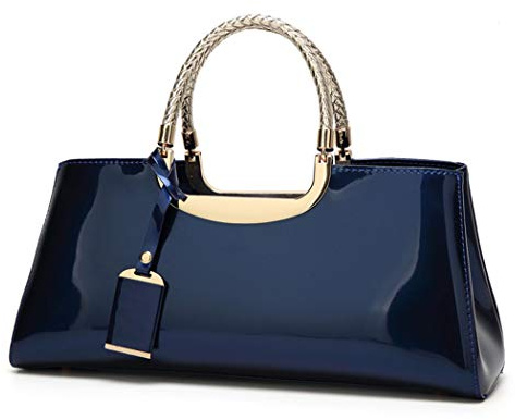 DEERWORD Femme Sac a Main Sacs à Bandouliere Portés épaule Feminin Cabas Original PU Cuir 5378 1pc ensemble Bleu