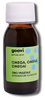 Goovi, Omega Oro Vegetale, Integratore Alimentare Oro Vegetale, Fonte di Omega 3 6 9, Supporta il Metabolismo e Dona Energie, 60 ml